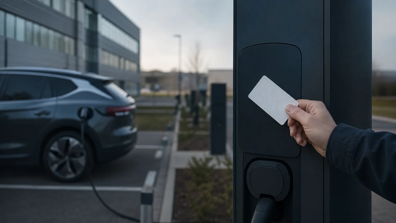 RFID card used at an EV charging station